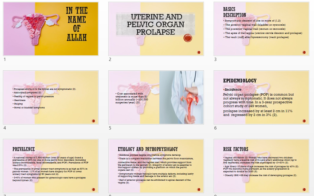 UTERINE AND PELVIC ORGAN PROLAPSE